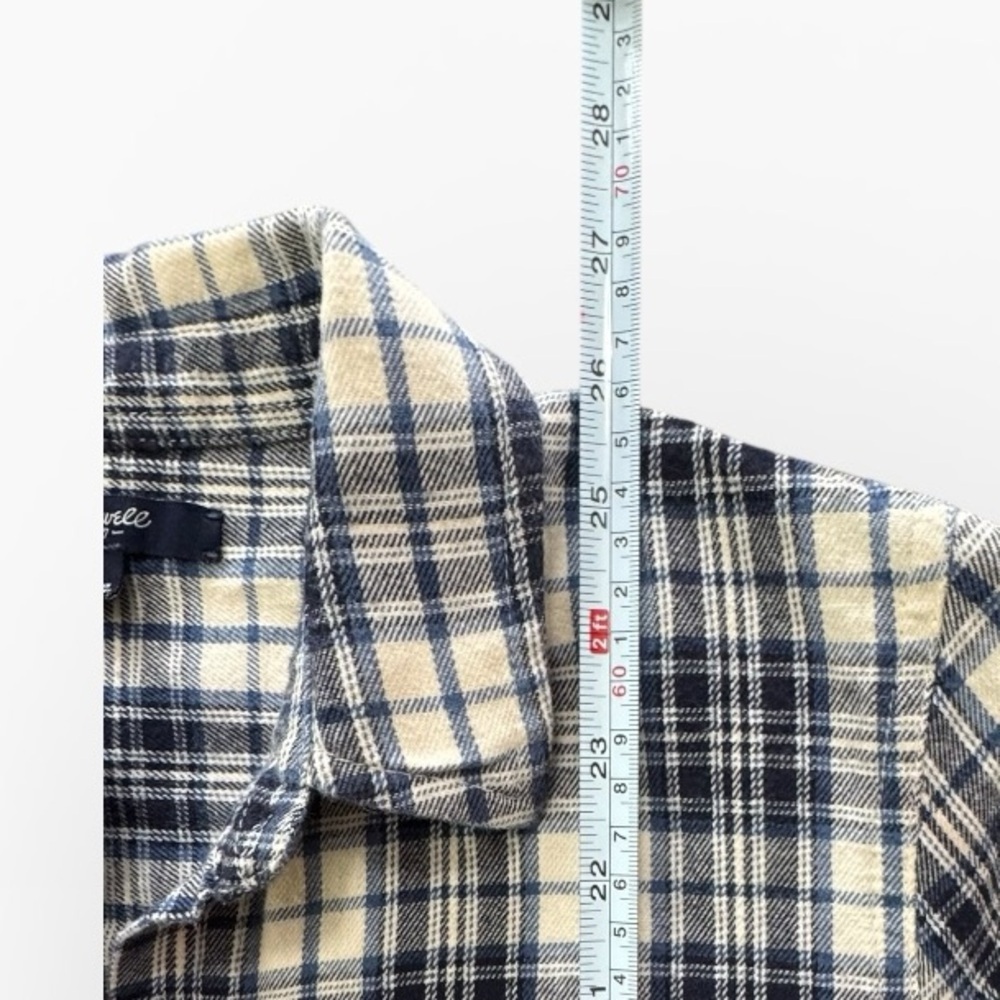 Madewell Women’s Blue and White Plaid Button-Up Shirt Size Small - Picture 5 of 7
